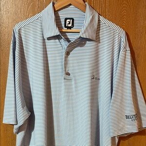 FootJoy - Belvedere Vodka - Light Blue and White Striped Polo Shirt
